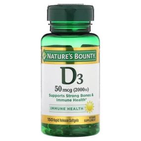 Витамин Nature's Bounty Витамин D3 быстрого высвобождения, 2000 МЕ, 50 мкг, Vitamin D, 150 (NRT-17621)