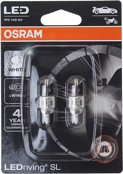 921DWP-BLI2 OSRAM Лампа W16W 12V 2W W2.1X9.5D