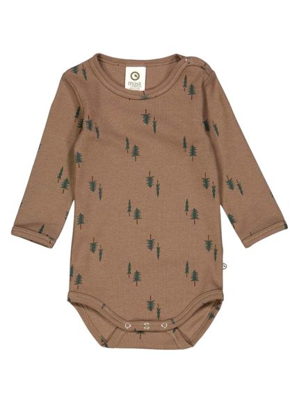 Дитяче новорічне боді для новонароджених Green Cotton 80 см Кавовий (25111232)