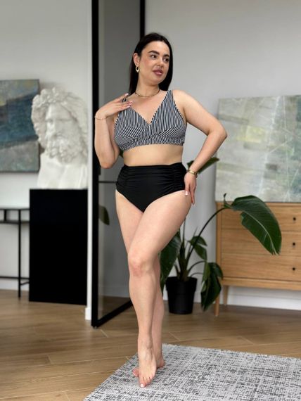 Роздільний купальник PLUS SIZE  в полоску з утяжкою | Зображення 7