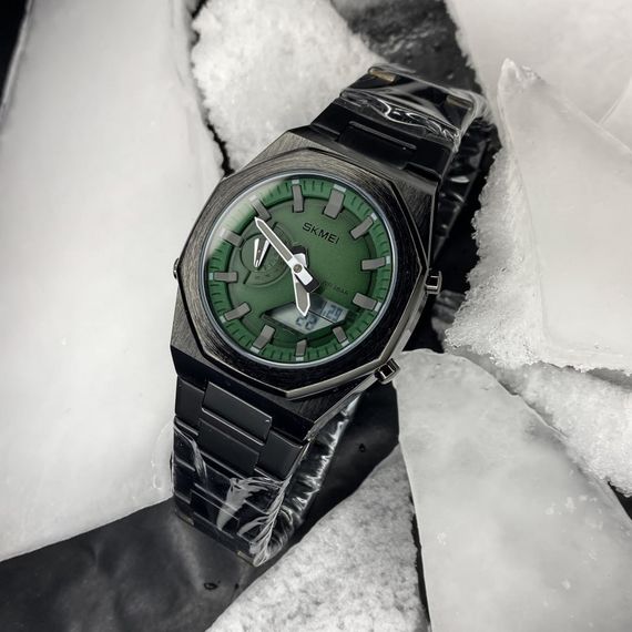 Чоловічий годинник Skmei 1816BKGNWT Black-Green-White | Зображення 4
