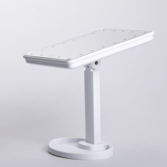 Настільне дзеркало з підсвічуванням 22 LED для макіяжу 21х16 см прямокутне на ніжці USB Біле HP-10-4AW | Зображення 5