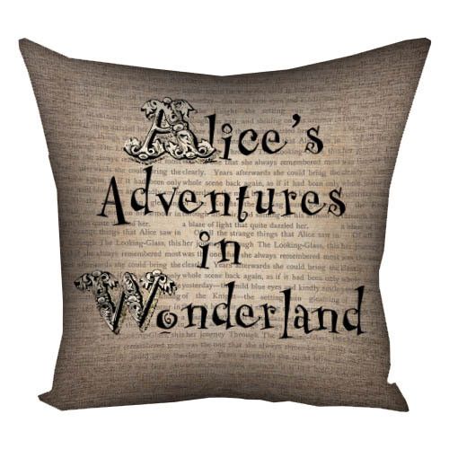 Подушка габардинова з принтом Alice`s Adventures in Wonderland 30x30 (3P_WON008)