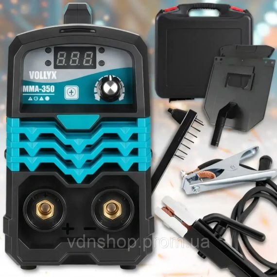 Зварювальний апарат інверторного типу з дисплеєм та кейсом Volllyx MMA-350 220V