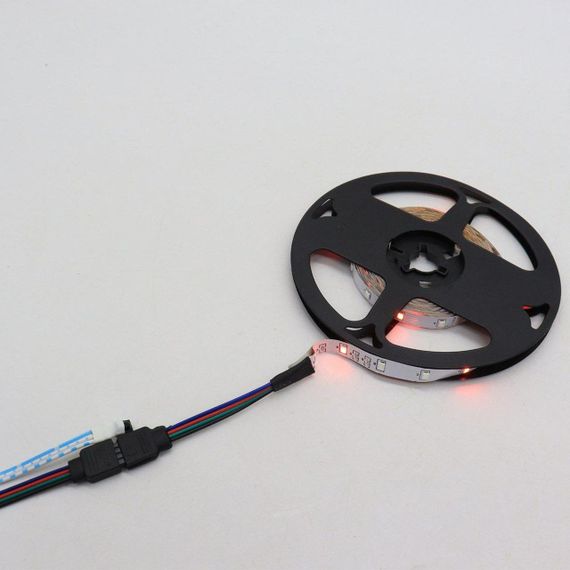 Светодиодная RGB лента 5м, 3528 с пультом и блоком питания / Многоцветная LED лента самоклеющаяся | Зображення 8