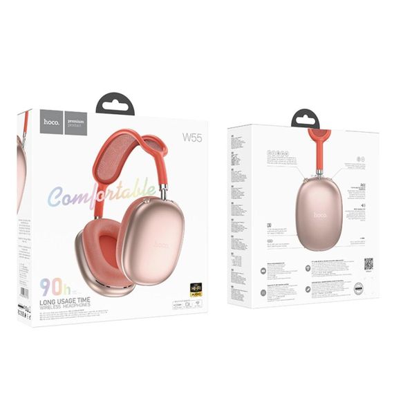 Беспроводные наушники HOCO W55 Pleasing BT headphones Pink | Зображення 1