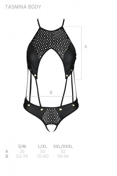 Розпродаж!!! Боді з екошкіри з ремінцями та перфорацією Tamaris Body black L/XL — Passion sexstyle | Зображення 4