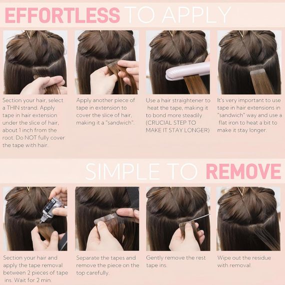 Накладные пряди натуральные человеческие волосы 50 см 20 шт, каштановые для ленточного наращивания для объема | Зображення 8