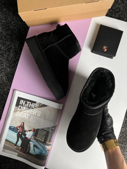 Уги UGG Classic Mini Platform Black Fur | Зображення 6