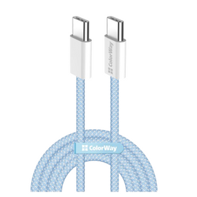 Кабель USB PD Type-C/Type-C ColorWay CW-CBPDCC061-BL 3,0A 60W 1м синій