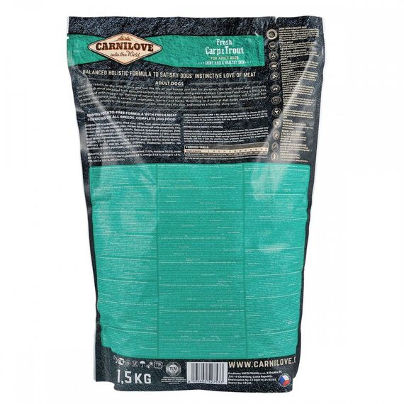 Корм сухий Carnilove Fresh Carp and Trout for Adult dogs для дорослих собак усіх порід з коропом та фореллю 1,5 кг | Зображення 3