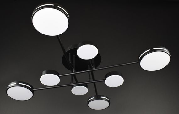 Люстра світлодіодна стельова LED світильник для квартири на стелю лед 27935 Чорний 17х90х90 см. | Зображення 3