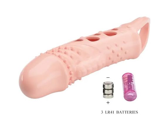 Удлиняющая насадка с вибростимуляцией ( на 2,5 см ) PRETTY LOVE - PENIS SLEEVE Cecelia Sex Aura | Зображення 6