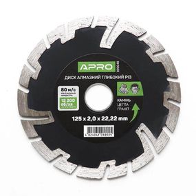 Диск для бетону 125х2,0 мм (22-24%) Глибокий Різ APRO 8300481