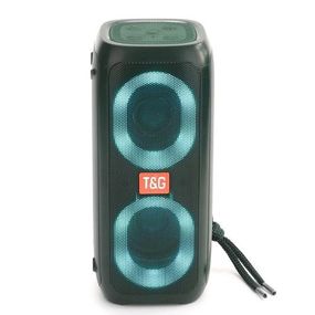 Портативная колонка TG333 2x5W с RGB подсветкой. Цвет: зеленый