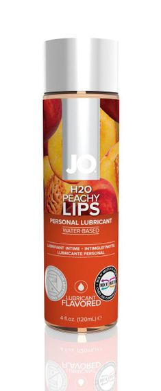 Змазка на водній основі JO H2O — Peachy Lips (120 мл) без цукру, рослинний гліцерин sexstyle