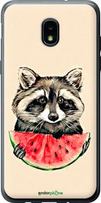 Чохол на Samsung Galaxy J3 2018 Єнотик з кавуном "4605u-1501-2448"