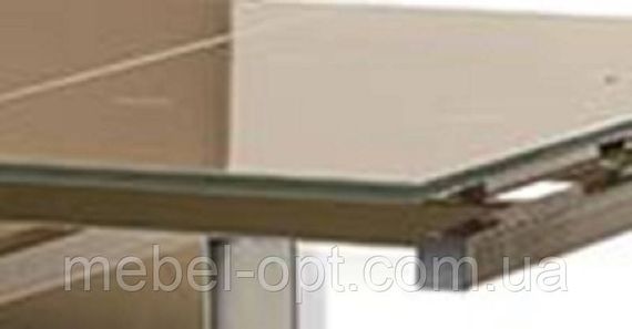 Скляний розкладний стіл Венді кавовий XS-1025 на сірих металевих ногах, 80/130х65 см | Зображення 1