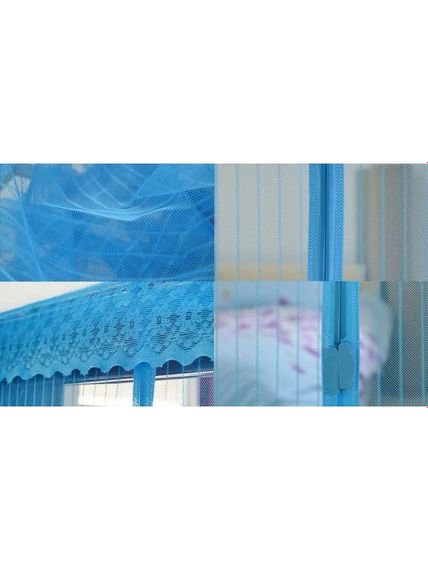 Дверная антимоскитная сетка (штора) на магнитах цветная 210*100 см Синий | Зображення 1