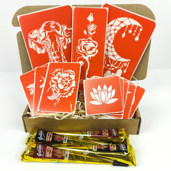 Набір хни з трафаретами для біо-тату №5 henna-set-05 | Зображення 5