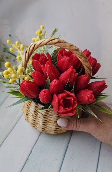 Мило ручної роботи кошик тюльпани