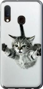 Чехол на Samsung Galaxy A20e A202F Летящий котёнок из пластика FCh_085293