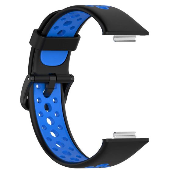Силіконовий ремінець Primolux Perfor Classic для смарт-годинника Huawei Watch Fit 2- Black&Blue | Зображення 2