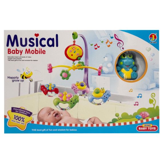 Детский мобиль на кроватку "Лягушонок" 6518B, музыка