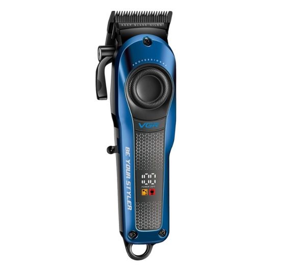 Машинка для стрижки VGR V-170 Professional Hair Clipper 6 насадок 1.5-13 мм LED-дисплей аккумуляторная 5 Вт Синяя