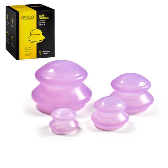 Вакуумні масажні банки 4FIZJO силіконові для тіла (китайські/атницелюлітні банки) 4 шт 4FJ0235 (P-5907739312334) | Зображення 2