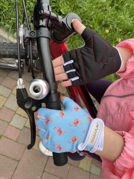 Велорукавички PowerPlay 001 Фламінго Блакитні XS | Зображення 1