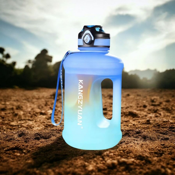 Еко-пляшка KANGZYUAN 1800 мл — Блакитна Tritan BPA-free, ударостійка, спортивна з ручкою та ремінцем | Зображення 8