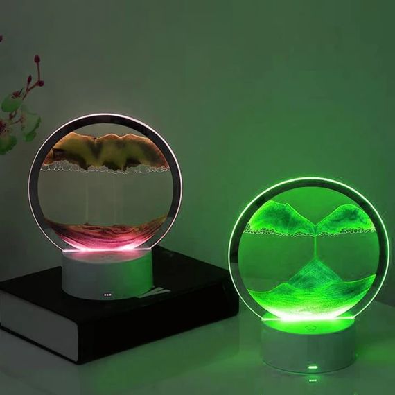 Настільна LED-лампа нічник Пісочний годинник 3D "Moving Sands Capes" USB Нічний світильник | Зображення 2