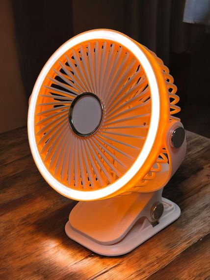 Вентилятор F2-150 акумуляторний з LED підсвічуванням та прищіпкою - Pink | Зображення 5