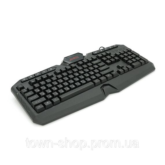 Клавиатура с подсветкой USB JEDEL K504, длина кабеля 170см, (Eng/Укр/Рус), (483х188х35 мм) Black, 104к, Q20 | Зображення 2