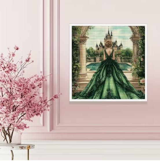 Набор для вышивки крестом ZUOANLF "Изумруд" 14CT, 40x40 см, канва Аида с нанесенным рисунком | Зображення 4