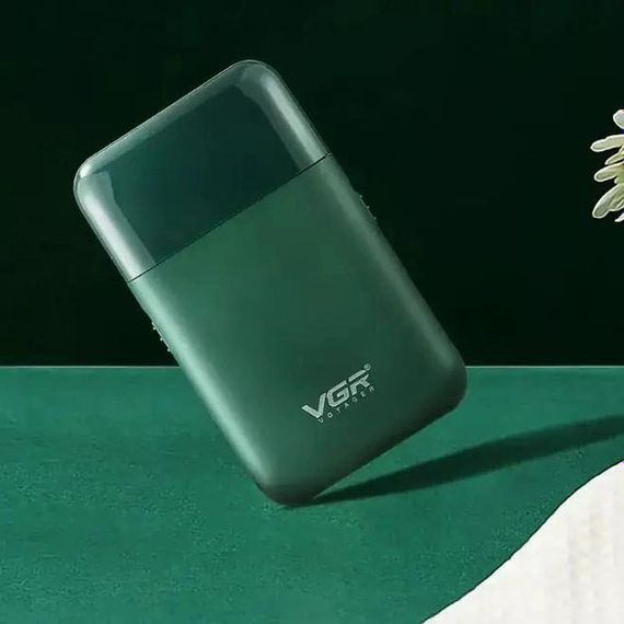 Аккумуляторная мужская мини электробритва VGR V-390 для бритья бороды и усов шейвер. LM-906 Цвет: зеленый