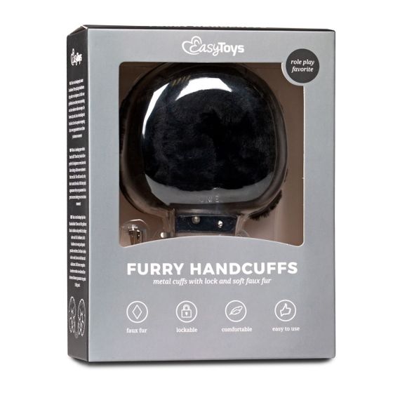 Наручники EASYTOYS Furry Handcuffs - Black | Зображення 1