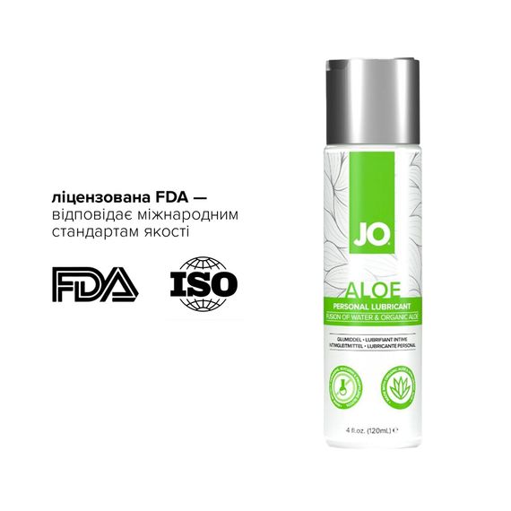 Змазка на водній основі JO H2O Organic Aloe (120 мл), зволожувальний та заспокійливий ефект | Зображення 4