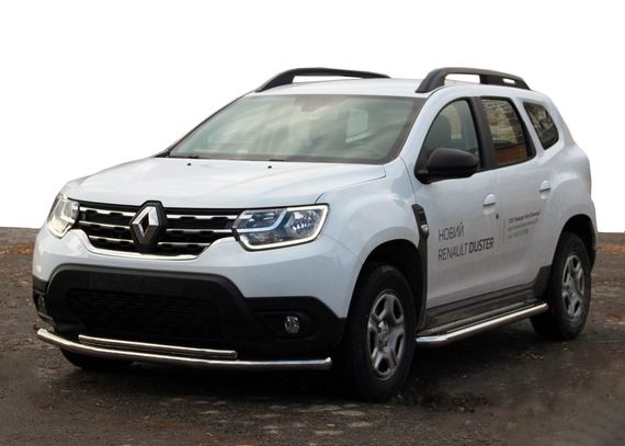Передній захист F3-10 (нерж.) для Dacia Duster 2018-2024 рр