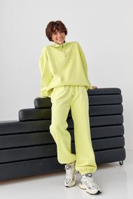 Утеплений спортивний костюм із джогерами та світшотом - салатовий цвет, S/M (є розміри)