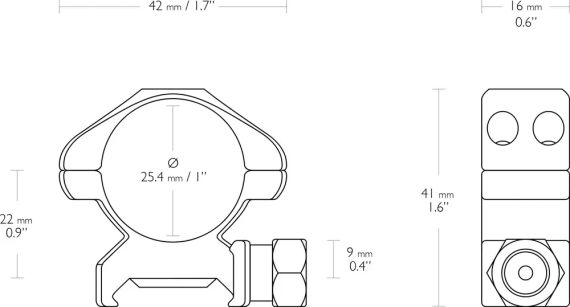 Кільця Hawke Precision Steel. d - 25.4 мм Medium. Weaver/Picatinny | Зображення 1