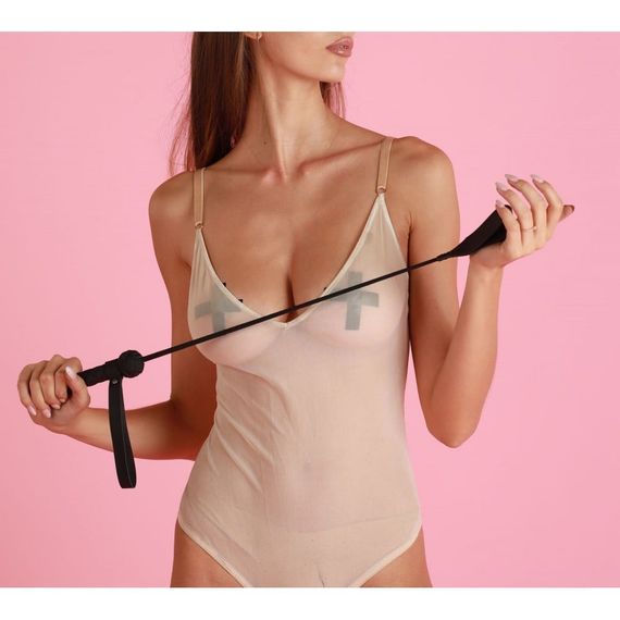 Стек натуральна шкіра Slap-1 60 см чорний | Зображення 1