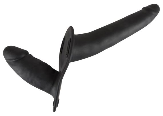 Страпон - Double Strap On Black Silicone | Зображення 5