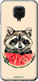 Чохол на Xiaomi Redmi Note 9S Єнотик з кавуном "4605u-2029-2448"