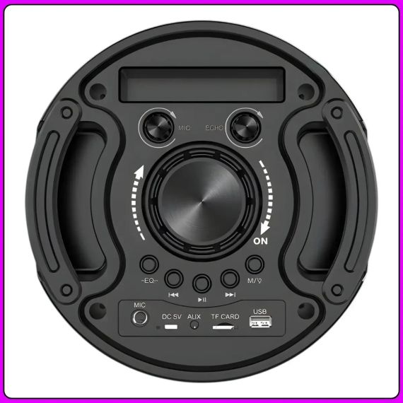 Портативна Bluetooth колонка 2х6.5" з дротовим мікрофоном і пультом ДК JQS6221 30W | Зображення 3