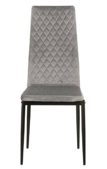 М'який стілець Inspiration light grey світло-сірий велюр на металевих чорних ніжках | Зображення 3