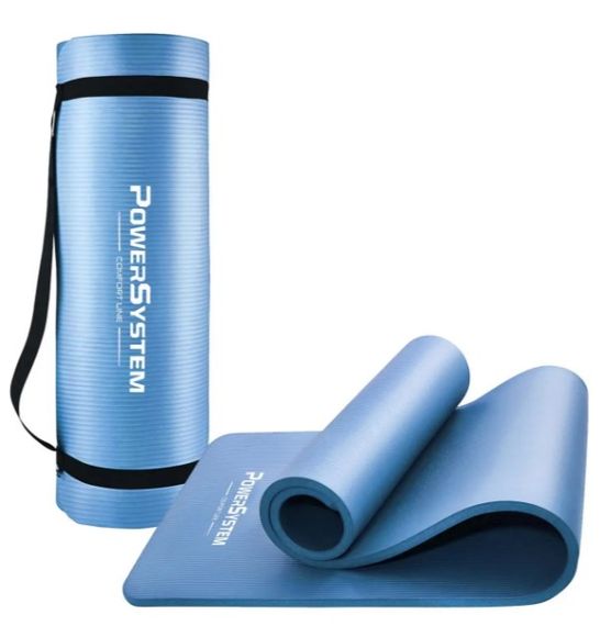 Килимок для йоги та фітнесу Power System PS-4017 NBR Fitness Yoga Mat Plus Blue (180х61х1) (PS-4017_Blue)