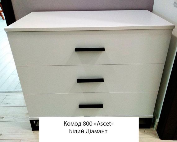 Комод 800 Ascet Art in Head, на 3 висувні шухляди колір Білий діамант | Зображення 3