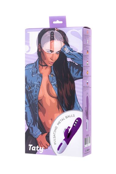 Вібратор c кліторальним стимулятором JOS Taty з пульсуючими кульками, силікон, фіолетовий, 21,5 см sexstyle | Зображення 9